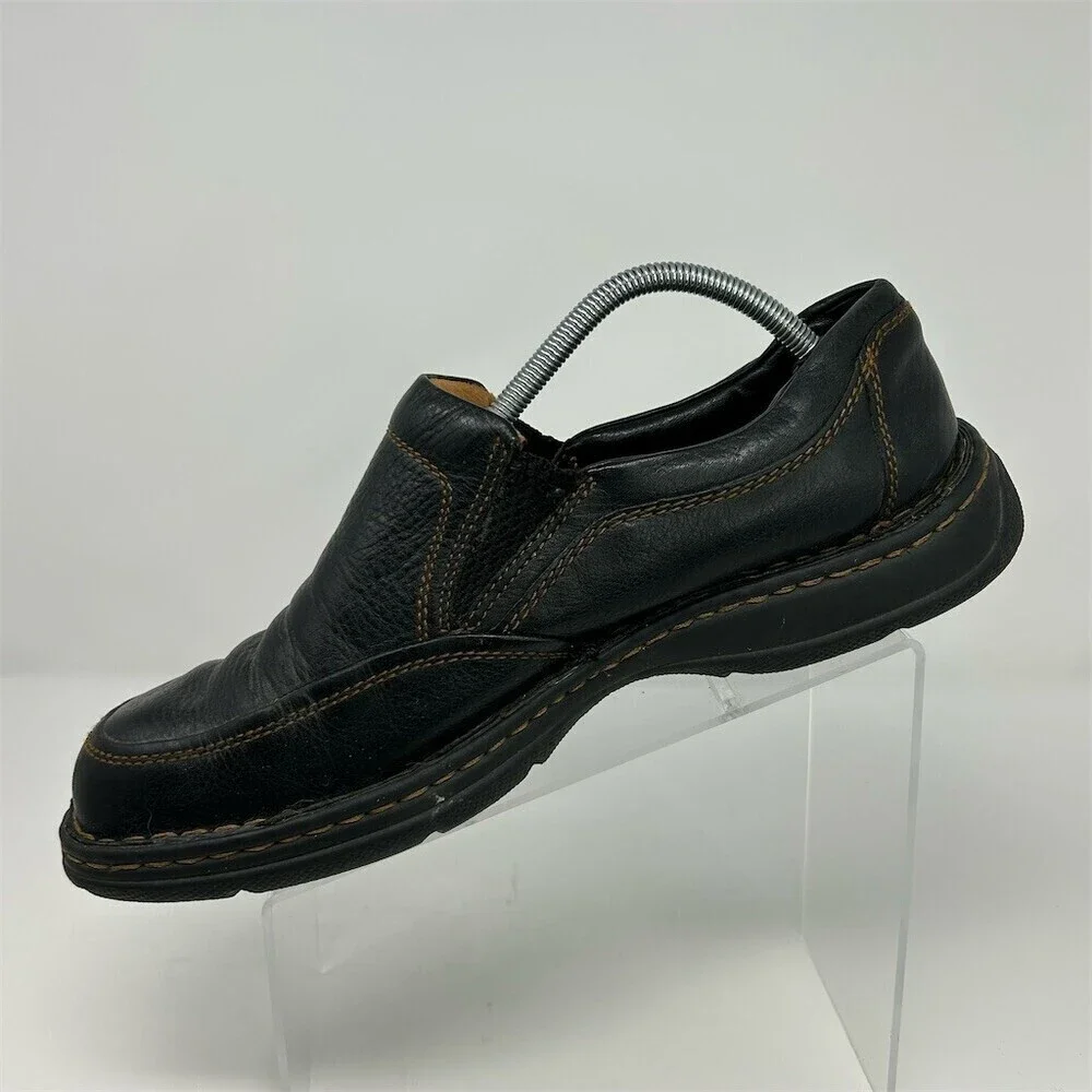 Born Men's Loafers Black Leather Slip-On Comfort Shoes Size 12 EU 43 Casual